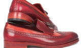 Paul Parkman Men's Leather Kiltie Tassel Loafers in Tobacco & Bordeaux