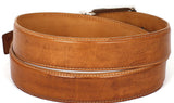 Paul Parkman Men's Hand-Painted Leather Belt in Tobacco
