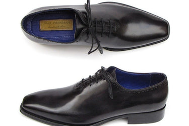 Paul Parkman Men's Wholecut Leather Oxfords in Black