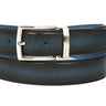 Paul Parkman Men's Hand-Painted Leather Belt in Dual Tone Brown & Blue