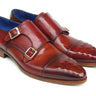 Paul Parkman Men's Leather Double Monkstraps in Burgundy
