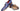 Paul Parkman Men's Hand-Painted Side Sewn Tassel Loafers in Blue & Purple