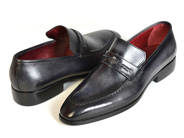 Paul Parkman Men's Leather Loafers in Gray & Black