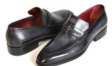 Paul Parkman Men's Leather Loafers in Gray & Black