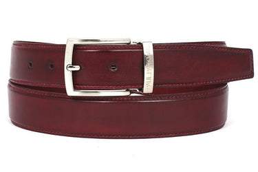 Paul Parkman Men's Hand-Painted Leather Belt in Bordeaux