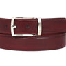 Paul Parkman Men's Hand-Painted Leather Belt in Bordeaux