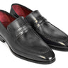 Paul Parkman Men's Leather Loafers in Gray & Black
