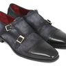 Paul Parkman Men's Suede Double Monkstraps in Navy