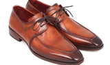 Paul Parkman Men's Hand-Painted Leather Apron Derby Shoes in Brown