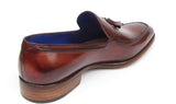 Paul Parkman Men's Hand-Painted Leather Tassel Loafers in Brown