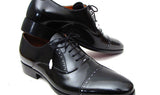 Paul Parkman Men's Hand-Painted Leather Captoe Oxfords in Black