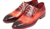Paul Parkman Men's Hand-Painted Medallion Toe Oxfords in Reddish Camel