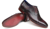 Paul Parkman Men's Hand-Painted Leather Oxfords in Black & Purple