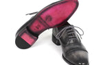 Paul Parkman Men's Hand-Painted Captoe Leather Oxfords in Gray & Black