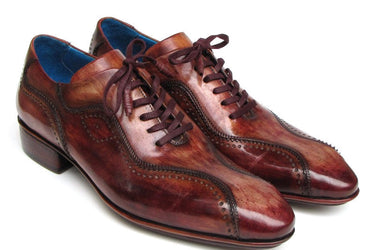 Paul Parkman Men's Hand-Painted, Handmade Lace-Up Casual Shoes in Brown