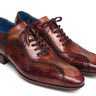 Paul Parkman Men's Hand-Painted, Handmade Lace-Up Casual Shoes in Brown