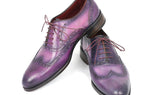 Paul Parkman Men's Hand-Painted Leather Wingtip Oxfords in Purple & Navy