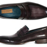 Paul Parkman Men's Hand-Painted Leather Loafers in Black & Gray