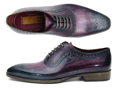 Paul Parkman Men's Medallion Toe Oxfords in Purple & Navy