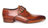 Paul Parkman Men's Side Handsewn Monkstrap Shoes in Tobacco