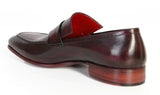 Paul Parkman Men's Hand-Painted Leather Loafers in Purple & Black