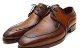 Paul Parkman Men's Hand-Painted Leather Derby Shoes in Brown