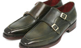 Paul Parkman Men's Goodyear Welted Double Monkstraps in Green
