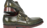 Paul Parkman Men's Goodyear Welted Double Monkstraps in Green