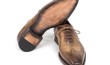 Paul Parkman Men's Goodyear Welted Wingtip Oxfords in Antique Olive
