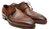 Paul Parkman Men's Hand-Painted Leather Derby Shoes in Brown