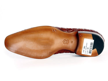 Paul Parkman Men's Croco-Embossed Calfskin Tassel Loafers in Reddish Camel