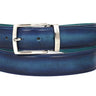 Paul Parkman Men's Hand-Painted Leather Belt in Dual Tone Blue & Turquoise