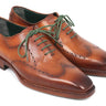 Paul Parkman Men's Goodyear Welted Wingtip Oxfords in Camel Brown