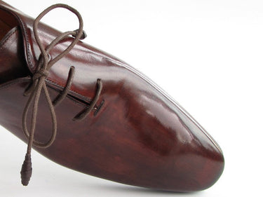 Paul Parkman Men's Hand-Painted Plain Toe Oxfords in Brown & Bordeaux