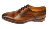 Paul Parkman Men's Hand-Painted Leather Oxfords in Brown