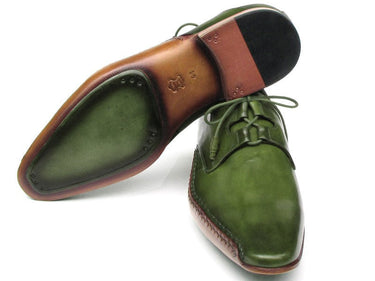 Paul Parkman Men's Hand-Painted Ghillie Lacing Side Dress Shoes in Green