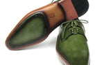 Paul Parkman Men's Hand-Painted Ghillie Lacing Side Dress Shoes in Green