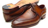 Paul Parkman Men's Hand-Painted Leather Derby Shoes in Brown