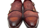 Paul Parkman Men's Suede Double Monkstraps in Antique Brown