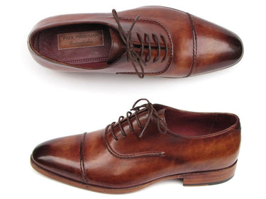Paul Parkman Men's Hand-Painted Leather Captoe Oxfords in Brown