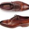 Paul Parkman Men's Hand-Painted Leather Captoe Oxfords in Brown