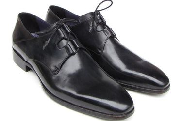 Paul Parkman Men's Ghillie Lacing Hand-Painted Leather Dress Shoes in Black