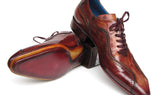 Paul Parkman Men's Hand-Painted, Handmade Lace-Up Casual Shoes in Brown