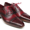 Paul Parkman Men's Side Handsewn Leather Captoe Oxfords in Red / Bordeaux in #color_