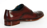 Paul Parkman Men's Leather Double Monkstraps in Dark Brown