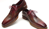 Paul Parkman Men's Goodyear Welted Wingtip Oxfords in Bordeaux & Camel