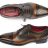 Paul Parkman Men's Hand-Painted Leather Captoe Oxfords in Camel & Olive