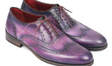Paul Parkman Men's Hand-Painted Leather Wingtip Oxfords in Purple & Navy