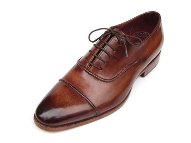 Paul Parkman Men's Hand-Painted Leather Captoe Oxfords in Brown
