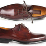 Paul Parkman Men's Hand-Painted Plain Toe Oxfords in Brown & Bordeaux